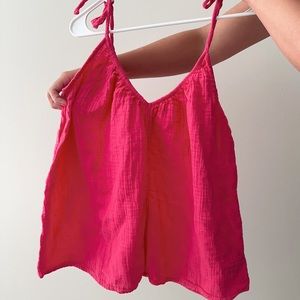 Old Navy Pink Gauze Tie Tank